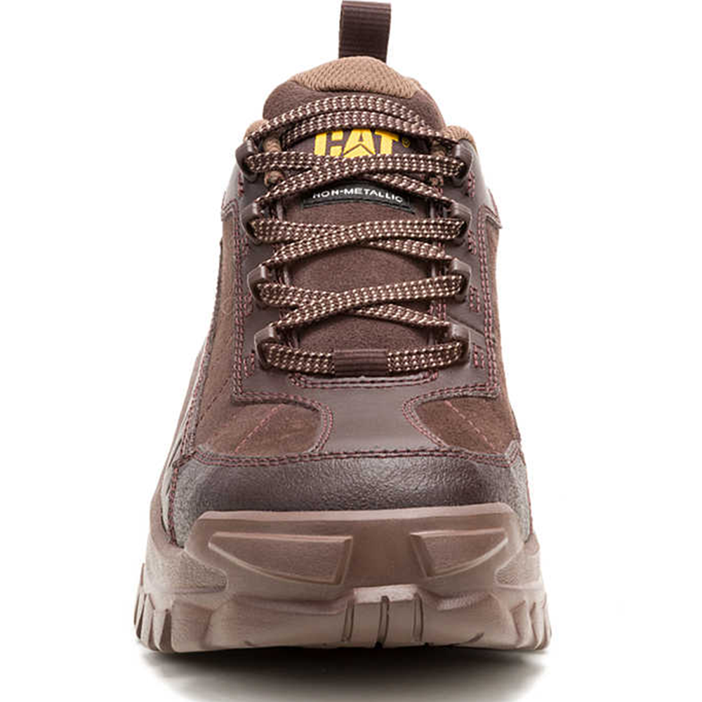 CAT P91771 INVADER SPORT LO LEATHER CT SAFETY SHOE, COFFEE BEAN